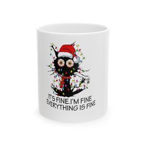 Fine Mug It's Coffee I'm Everything's Fine  Funny 11 OZ Cup Porcelain Gift